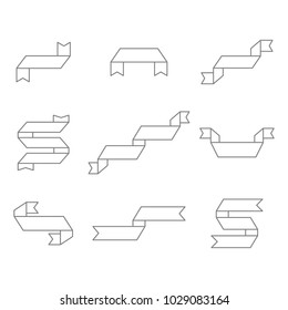 monochrome set with vector banners ribbons for your design
