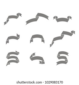 monochrome set with vector banners ribbons for your design