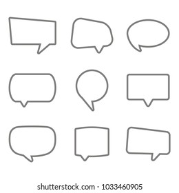 monochrome set with vector speech bubbles for your design