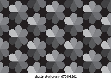 Monochrome shaded flower pattern