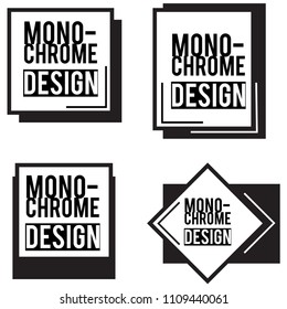 Monochrome Shape Banner Text Box