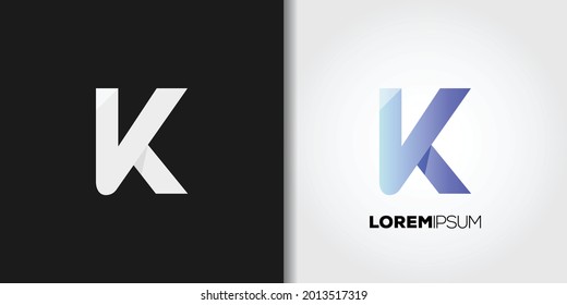 monochrome shine k logo template vector set