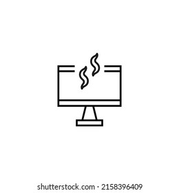 Monochrome sign drawn with black thin line. Perfect for internet resources, stores, books, shops, advertising. Vector icon of haze inside of computer 