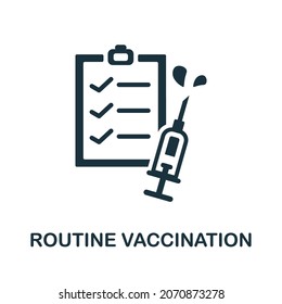 Monochrome sign from vaccination collection. Creative Routine Vaccination icon illustration for web design, infographics and more