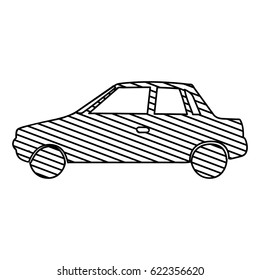 monochrome silhouette of automobile to striped vector illustration