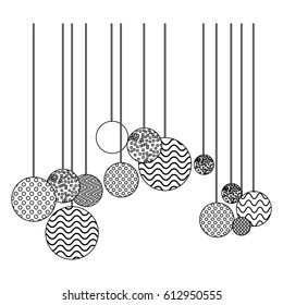 monochrome silhouette of background decoration with garlands pendant of threads vector illustration
