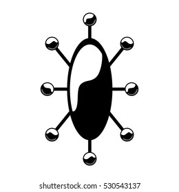 monochrome silhouette with bacteria or virus