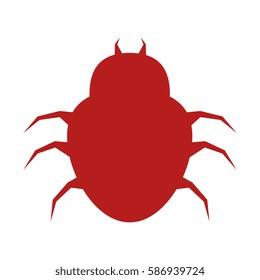 monochrome silhouette with beetle virus