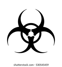 monochrome silhouette with biohazard symbol