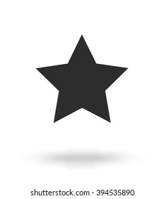 Monochrome silhouette black star icon, vector illustration