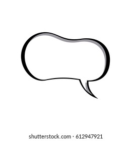 Monochrome Silhouette With Bubble Speech With Shape Of Peanut Vector Illustration