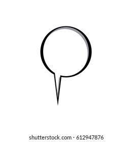monochrome silhouette with circular speech with tail vector illustration
