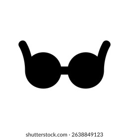 Monochrome Silhouette of Classic Eyewear, Sunshades Symbol Graphic