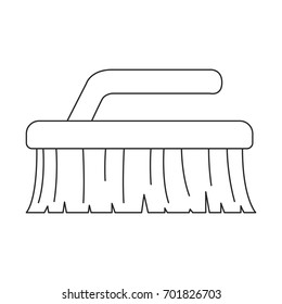 monochrome silhouette of cleaning brush vector illustration