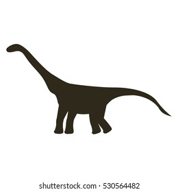 monochrome silhouette with dinosaur diplodocus