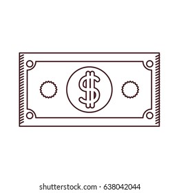 monochrome silhouette of dollar bill vector illustration