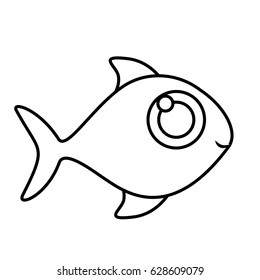 monochrome silhouette of fish without scales vector illustration