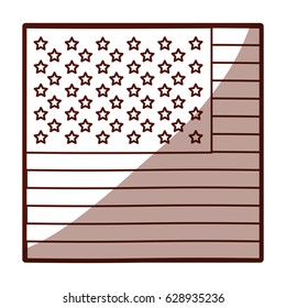 monochrome silhouette of flag the united states in closeup with half shadow vector illustration