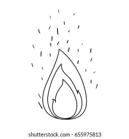 monochrome silhouette of flame and fire sparks vector illustration