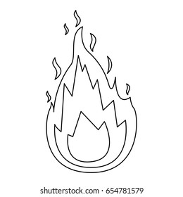 Monochrome Silhouette Flame Icon Vector Illustration Stock Vector ...