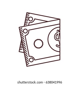 monochrome silhouette of folded bill in two parts vector illustration