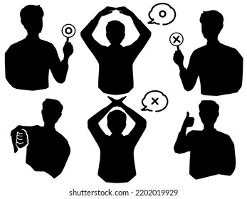 Monochrome Silhouette Illustration of a Man Playing Judge