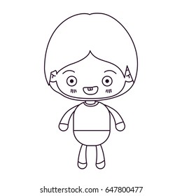 monochrome silhouette of kawaii little boy smiling vector illustration