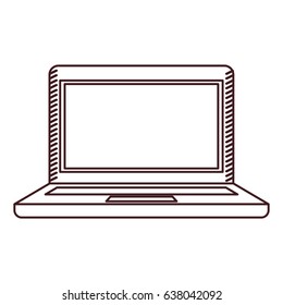 monochrome silhouette of laptop computer vector illustration