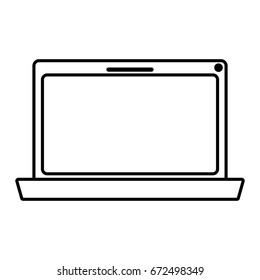 monochrome silhouette of laptop computer vector illustration