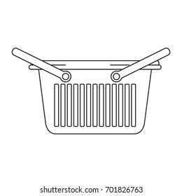 monochrome silhouette of laundry basket with two handles vector illustration
