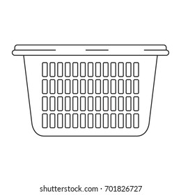 monochrome silhouette of laundry basket without handles vector illustration
