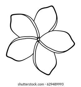 monochrome silhouette with malva flower vector illustration