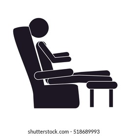 monochrome silhouette with man in comfortable chair