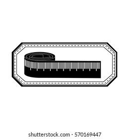 monochrome silhouette with measure tape in frame