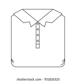 monochrome silhouette of men polo shirt folded vector illustration