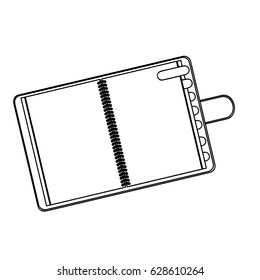 monochrome silhouette with office diary vector illustration