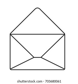monochrome silhouette of opened envelope vector illustration