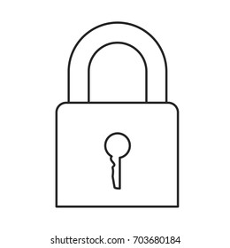 monochrome silhouette of padlock icon vector illustration