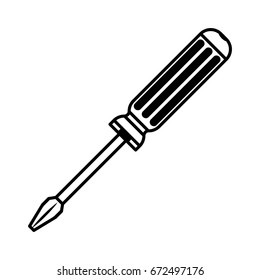 monochrome silhouette of phillips screwdriver vector illustration