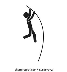 Monochrome Silhouette Pole Vault Man Stock Vector (royalty Free 