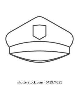 Monochrome Silhouette Police Cap Vector Illustration Stock Vector ...