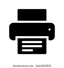 Monochrome Silhouette of a Printer Producing a Printed Page