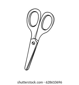 monochrome silhouette of school scissors vector illustration