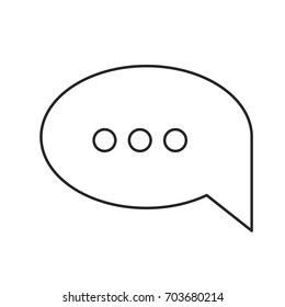 monochrome silhouette of speech bubble with ellipsis symbol vector illustration