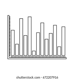 monochrome silhouette of statistical graphs bars vector illustration