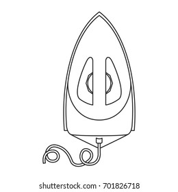 monochrome silhouette of steam iron icon in top view vector illustration