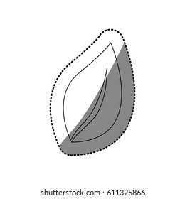 monochrome silhouette sticker of leaf vector illustration