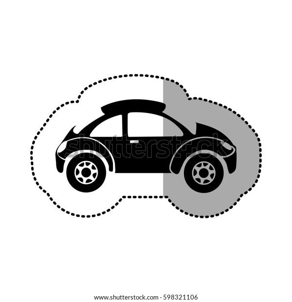 monochrome silhouette sticker with sport car\
vector illustration