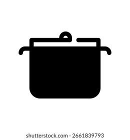 Monochrome Silhouette of a Stockpot with Two Handles