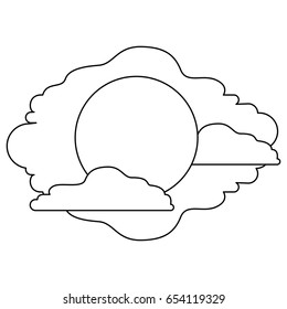 monochrome silhouette of the sun and clouds vector illustration